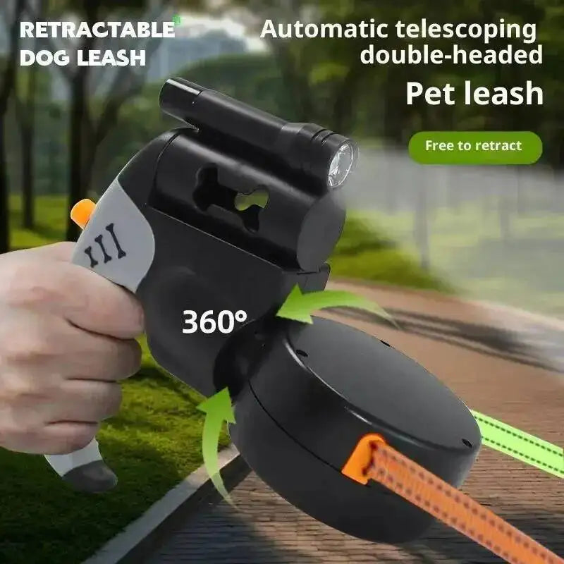 Smart Dual Dog Leash with Light